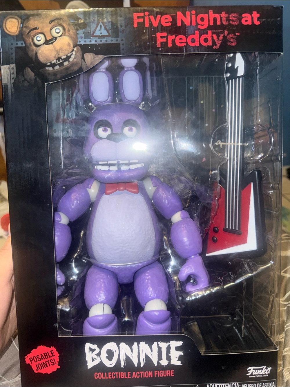 Funko Bonnie Purple and White Figure with Red Guitar